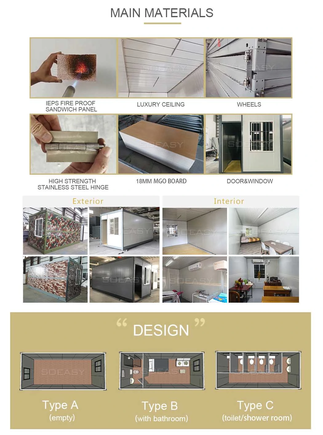 Easy Build Movable House Recyclable Mobile Foldable Shipping Container House for Storage Room/ Workshop Portable Home From China