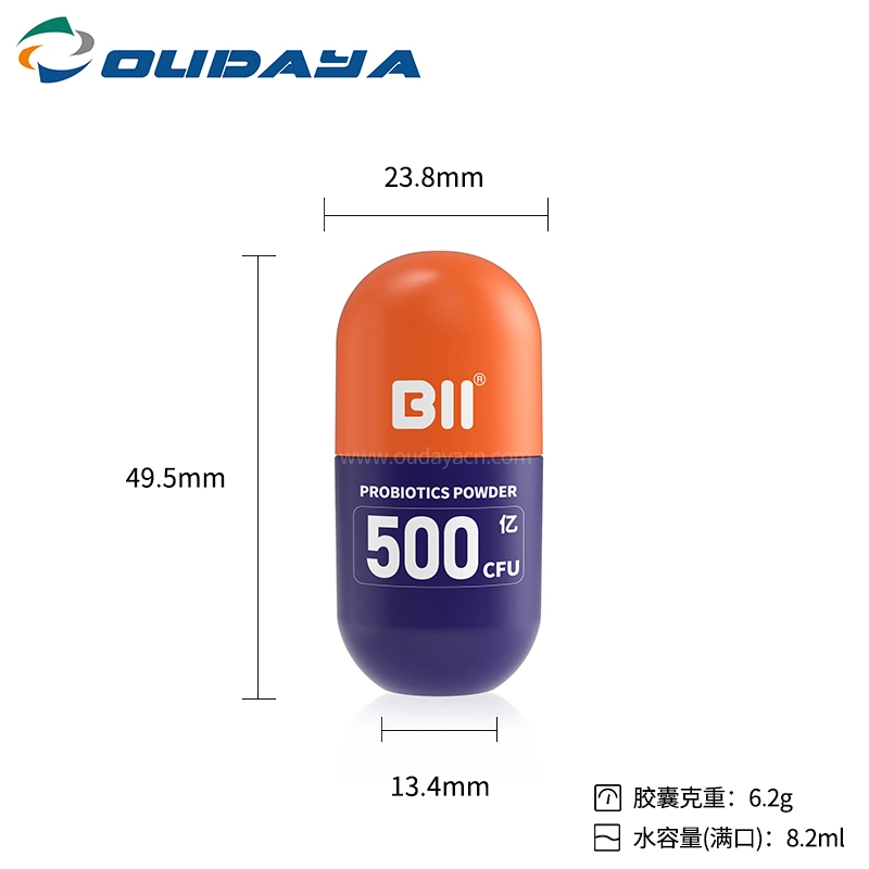 8.2ml Customized Small Capacity Powder Probiotics Special Container Capsule Shape