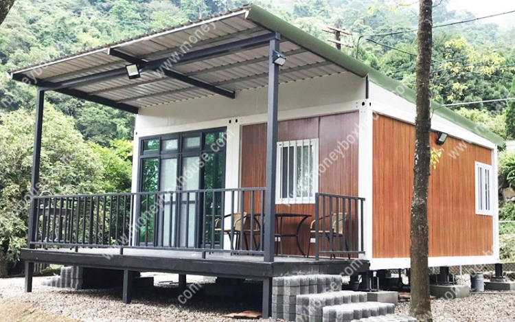 Villa ISO Approved Moneybox Flat Pack Prefabricated Container House Lake Front Cabins