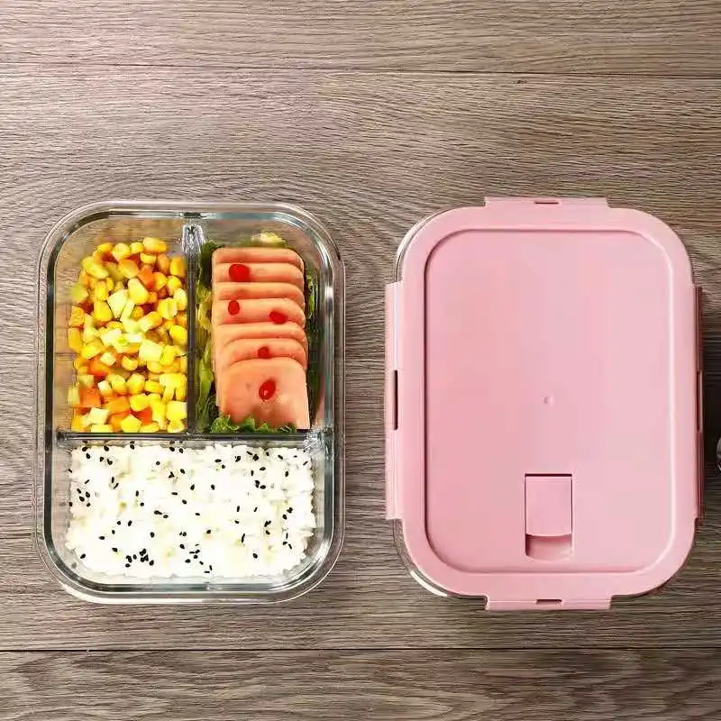 Fresh-Keeping Box Separated Glass Lunch Box Lunch Box Microwave Special Glass Container
