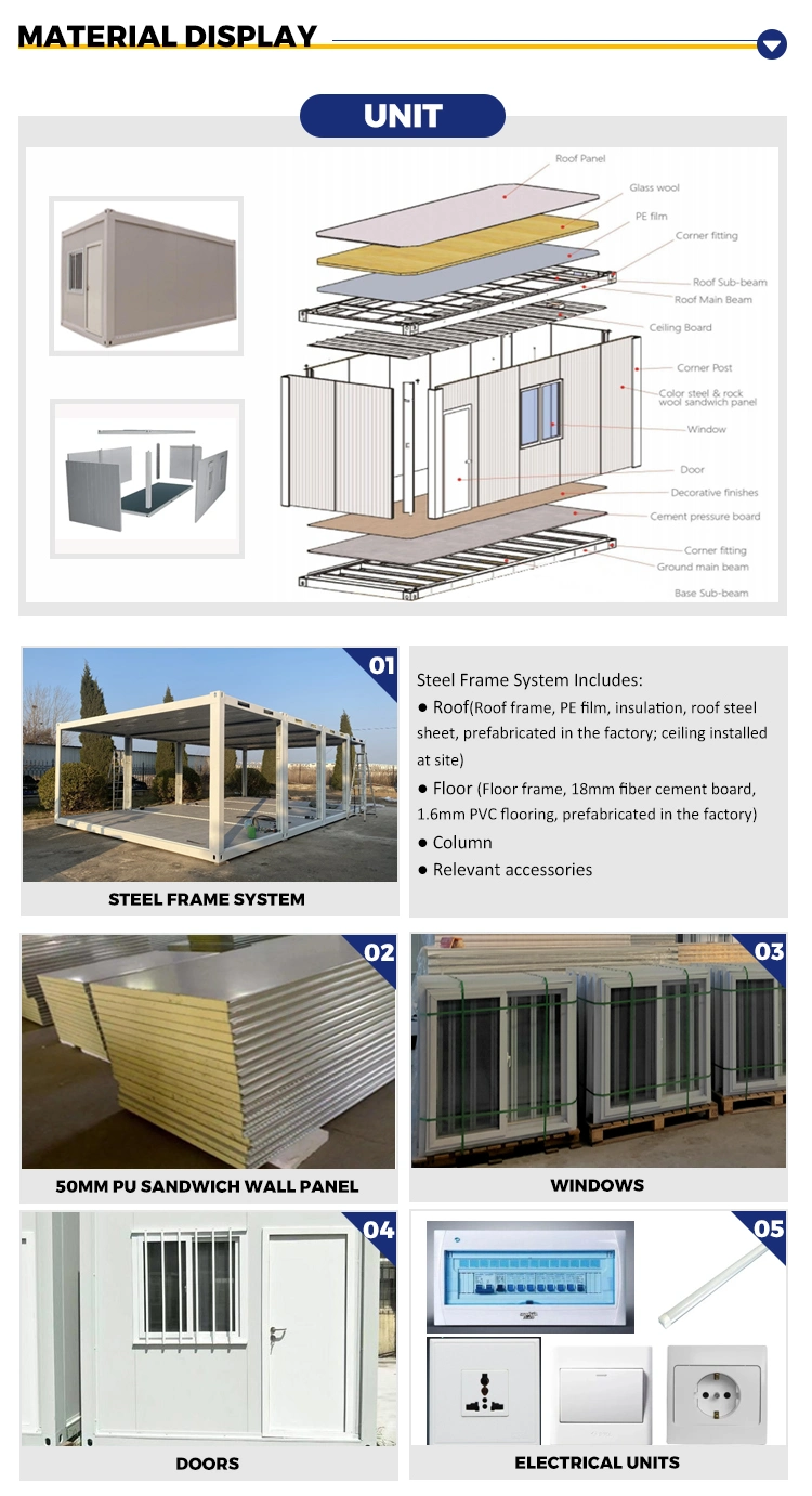 ISO Shipping Steel Mobile 20FT 40FT Modular Prefab Container House Prefabricated House China Prefab House