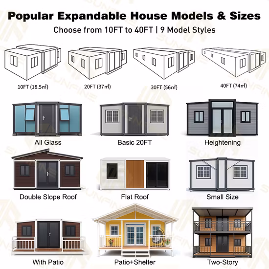Prefabricated Luxury Expandable House Prefab Container Price Mobile Office Modular Wooden Tiny Shipping Expandable Container Homes for Sale